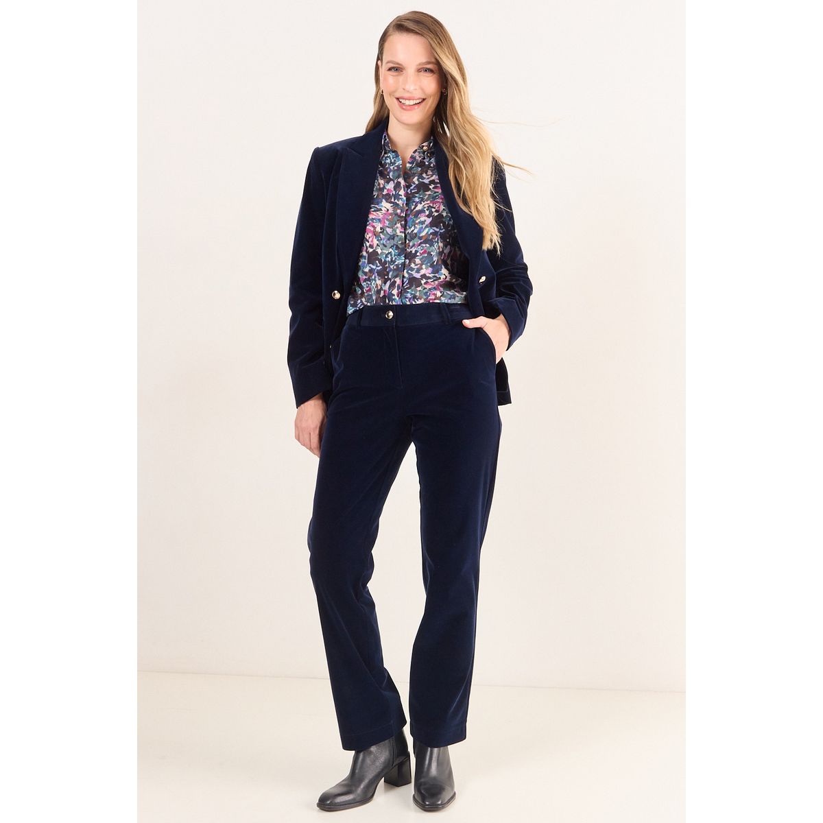 MA GRIFFE - Pantalon Terciopelo Mujer Azul Magriffe