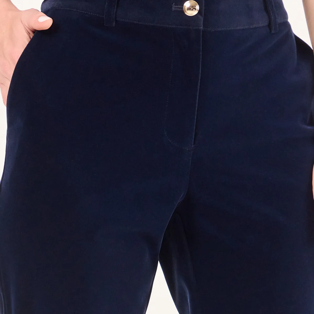MA GRIFFE - Pantalon Terciopelo Mujer Azul Magriffe