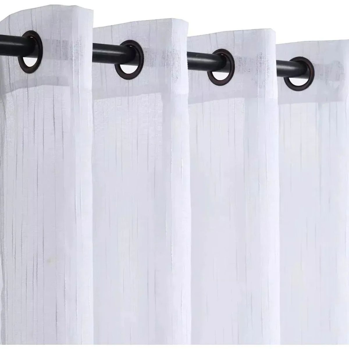 GENERICO - Velo Lino Lluvia Visillo 2 Paños Blancos  Cortina Translúcida para Ventanas