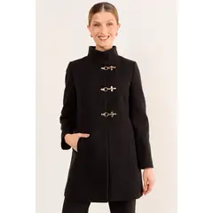 MA GRIFFE - Chaqueton Cuello Alto Mujer Negro Magriffe