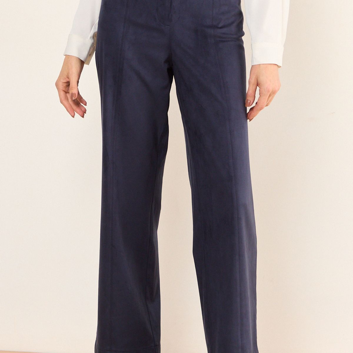 MA GRIFFE - Pantalon Suede Mujer Azul Magriffe