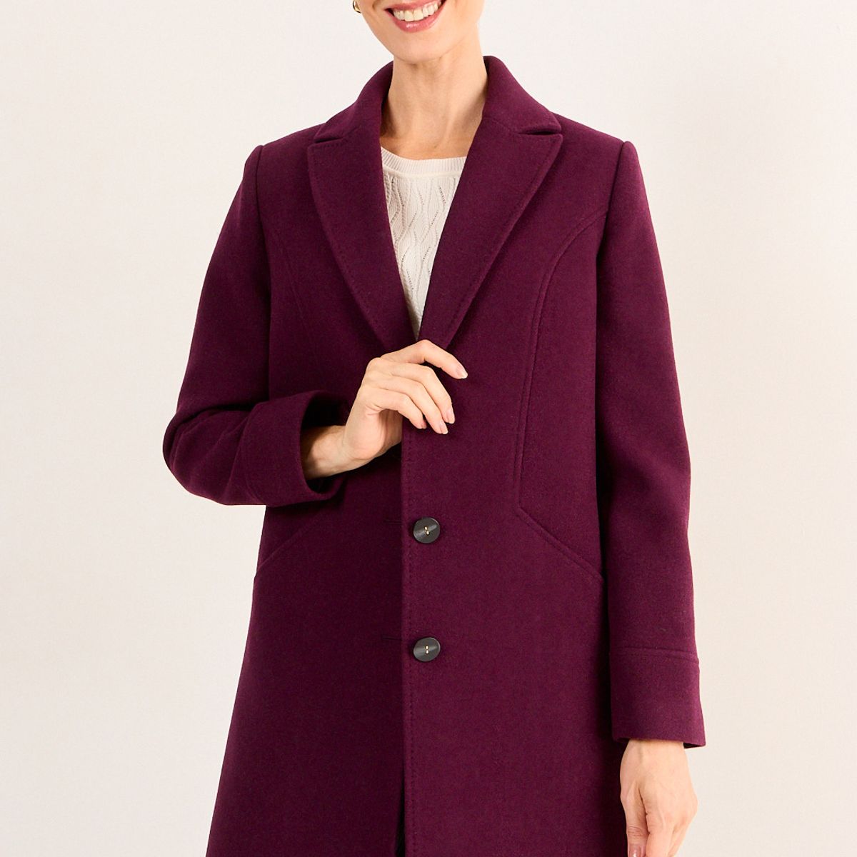 MA GRIFFE - Chaqueton Lana Mujer Morado Magriffe