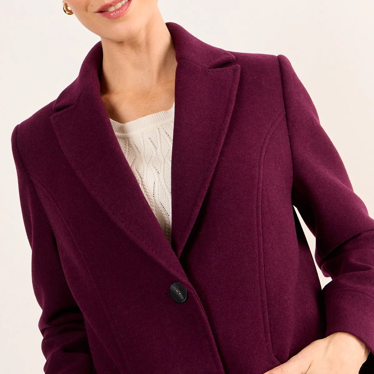 MA GRIFFE - Chaqueton Lana Mujer Morado Magriffe