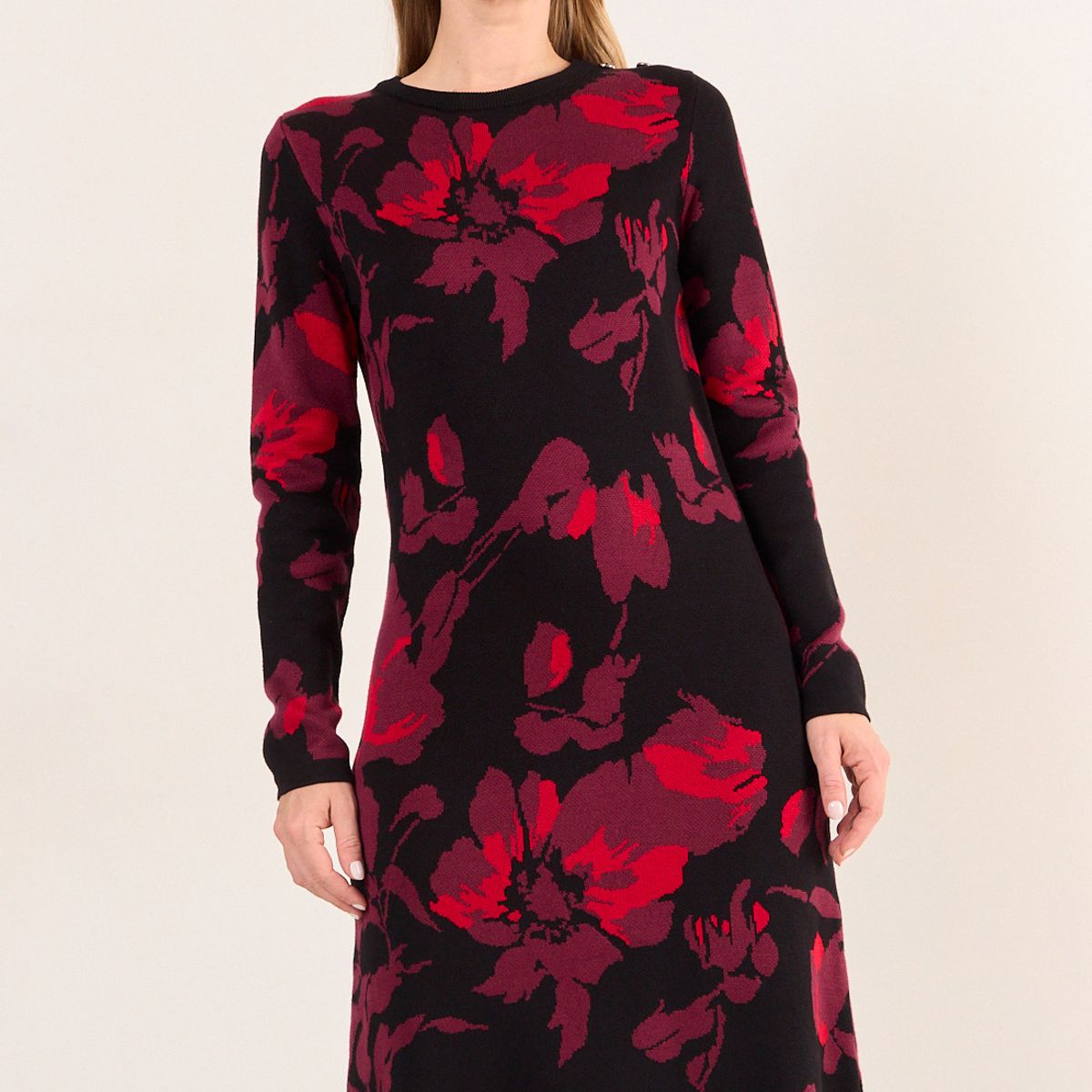 MA GRIFFE - Vestido Tejido De Fantasia Mujer Negro Ma Griffe
