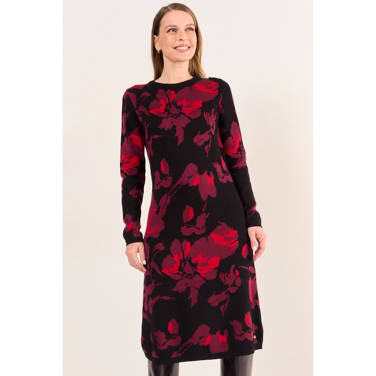 MA GRIFFE - Vestido Tejido De Fantasia Mujer Negro Ma Griffe