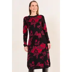 MA GRIFFE - Vestido Tejido De Fantasia Mujer Negro