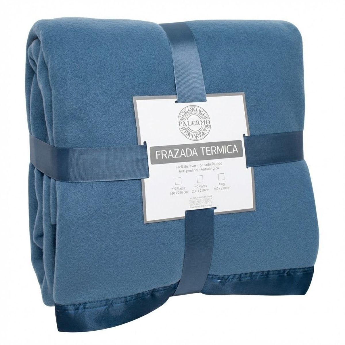 GENERICO - Frazada 2 Plazas Térmica Polar Con Borde Raso 200x210 Cms
