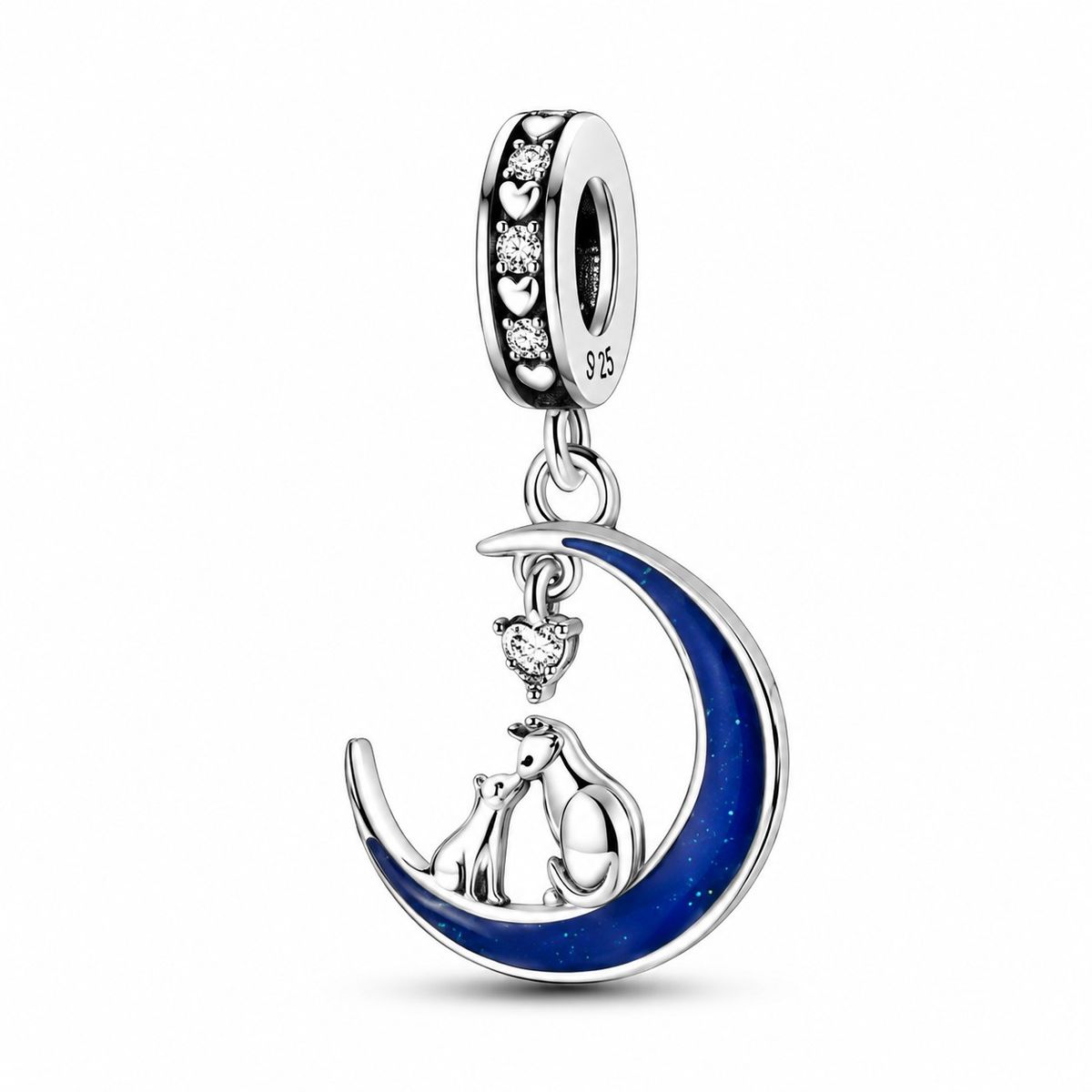 LK LUKSO - Charm Dije Gato y Gatito Luna Plata 925