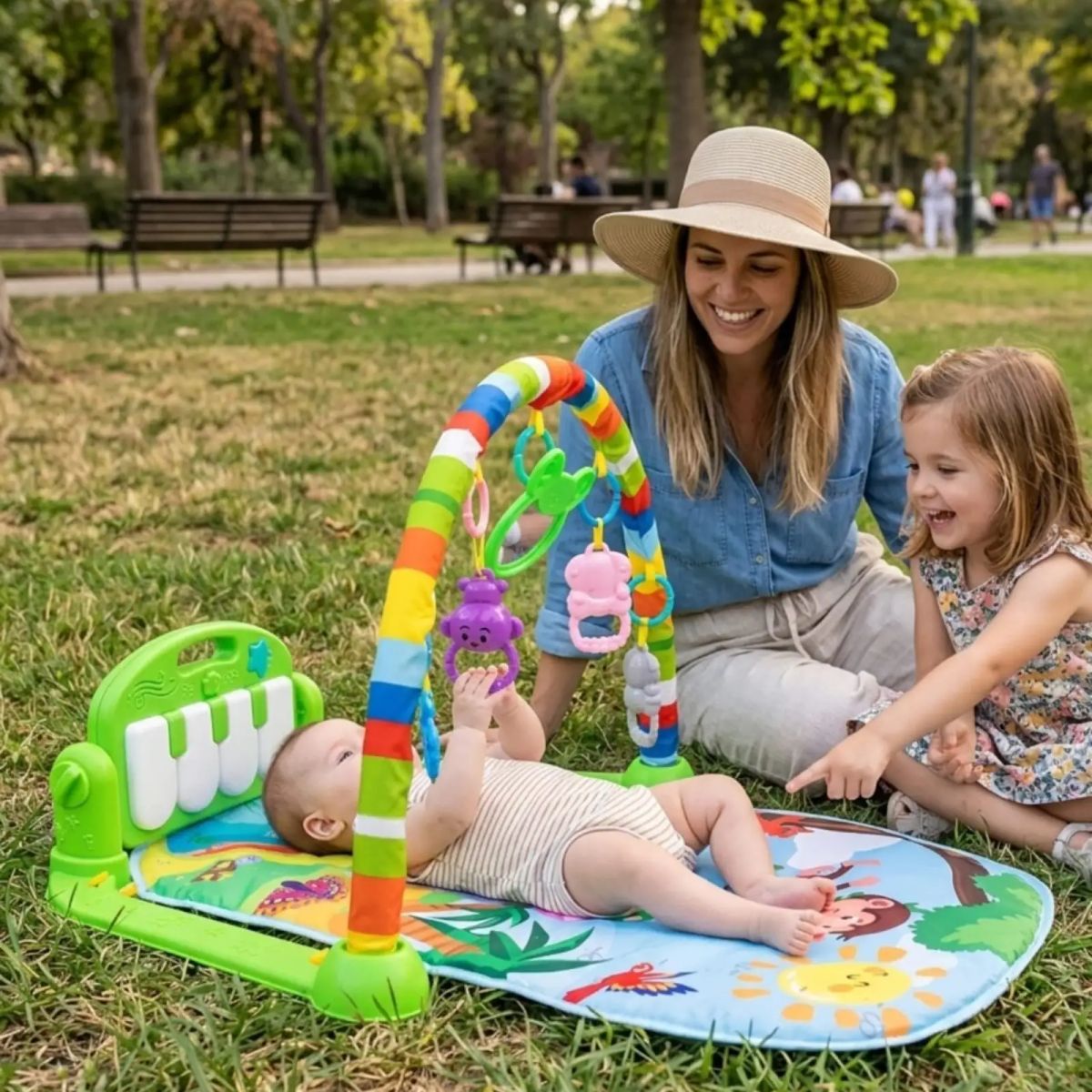 GENERICO - Gimnasio Para Bebe Con Piano Musical Multifuncional Verde