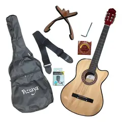GENERICO - Pack Guitarra Acústica + Funda + Atril + Afinador + Correa