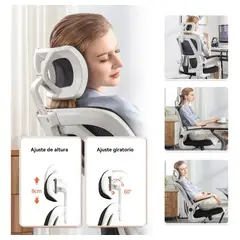 VIDITA - Silla Amia Ergonómica Silla De Escritorio Soporte Lumbar Ajustable Silla De Oficina Giratoria