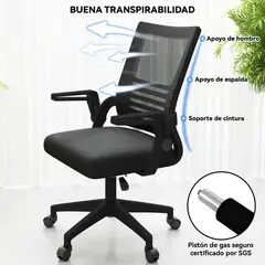 VIDITA - Silla Escritorio Emilia Oficina Ergonomica Acolchada Negra