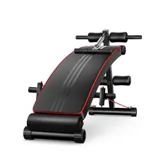 GENERICO - Banca Abdominal Full Pro con Bandas de Resistencia Biceps Triceps Core Estructura de Acero