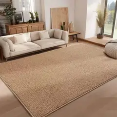 GENERICO - ALFOMBRA CAFE DE LUJO TEJIDA 200X240 TEXTURIZADA DISEÑO UNICOLOR MODERNO CMIO