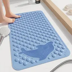 GENERICO - Piso De Goma Antideslizante Alfombra De Baño Celeste