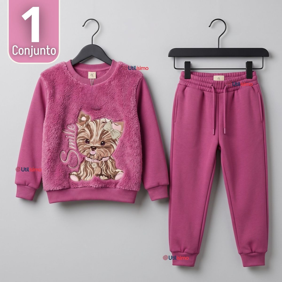 TEDMIMAK - Conjunto Buzo Polera 2 Piezas Niña 100% Algodón Tedmimak Fluffy Rose