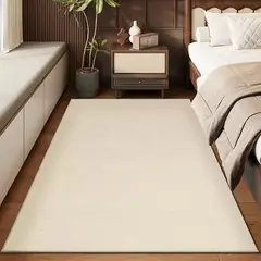 GENERICO - ALFOMBRA PASILLO TEJIDA 60X180 TEXTURIZADA BLANCO DISEÑO MODERNO CMIO