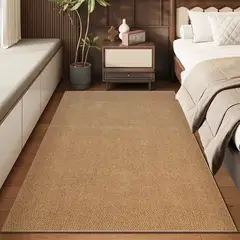 GENERICO - ALFOMBRA PASILLO TEJIDA 60X180 TEXTURIZADA CAFE DISEÑO MODERNO CMIO