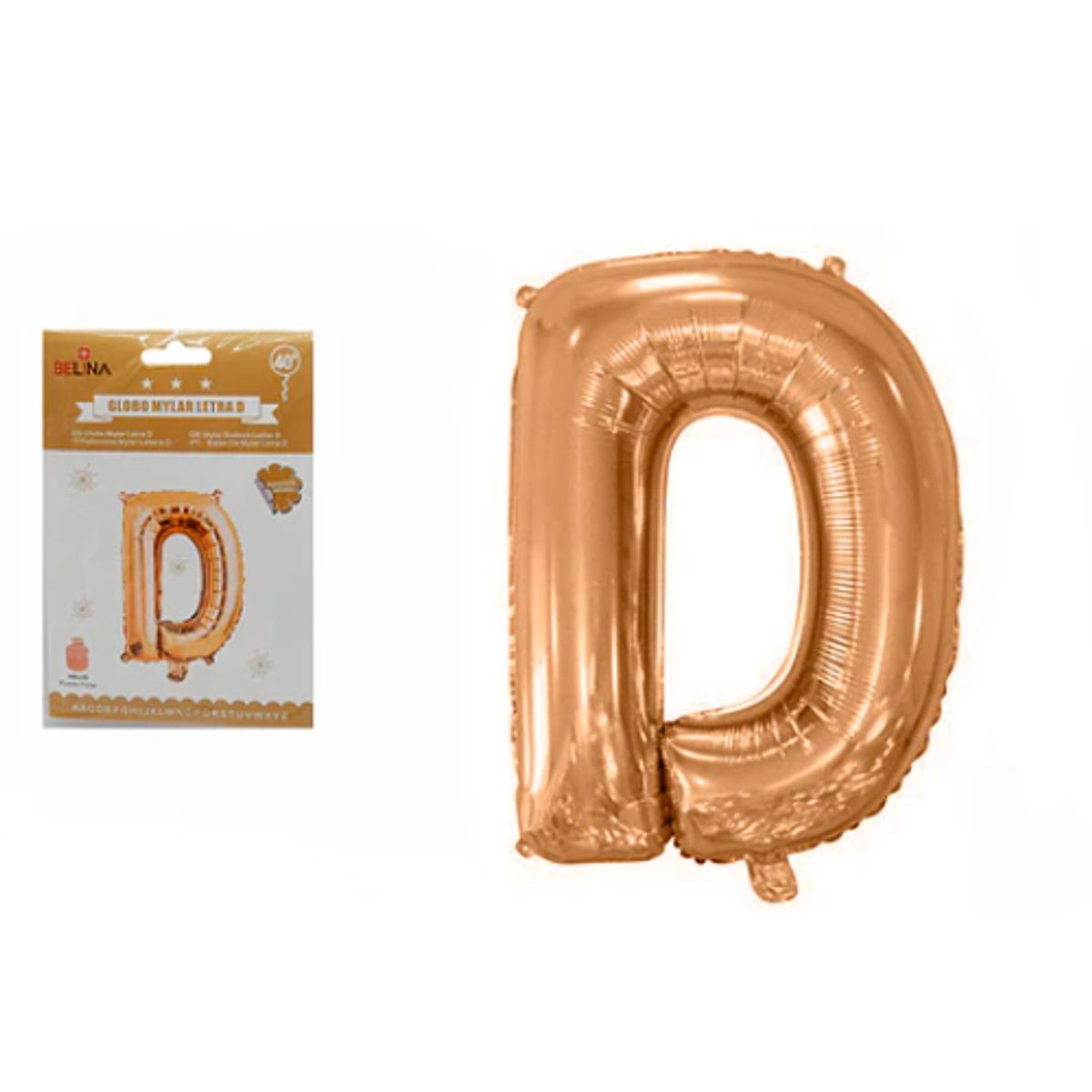 GENERICO - Globos metalizados de letras 40 pulgadas Oro Rosa LETRA D