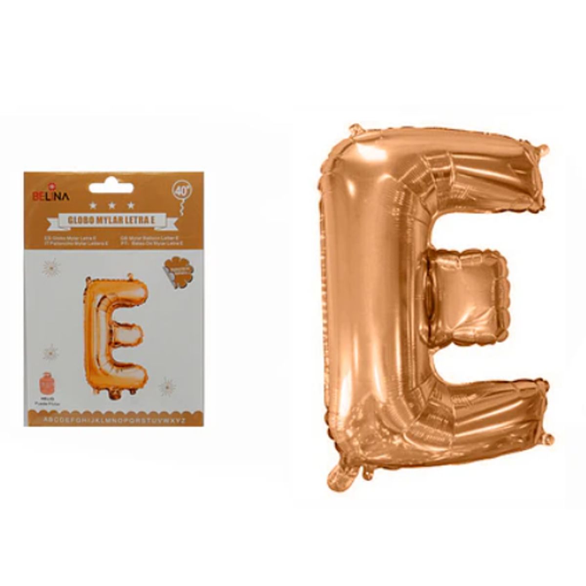 GENERICO - Globos metalizados de letras 40 pulgadas Oro Rosa LETRA E