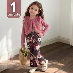 TEDMIMAK - Conjunto Buzo Polera Chaleco 3 Piezas Niña Pretty Friend
