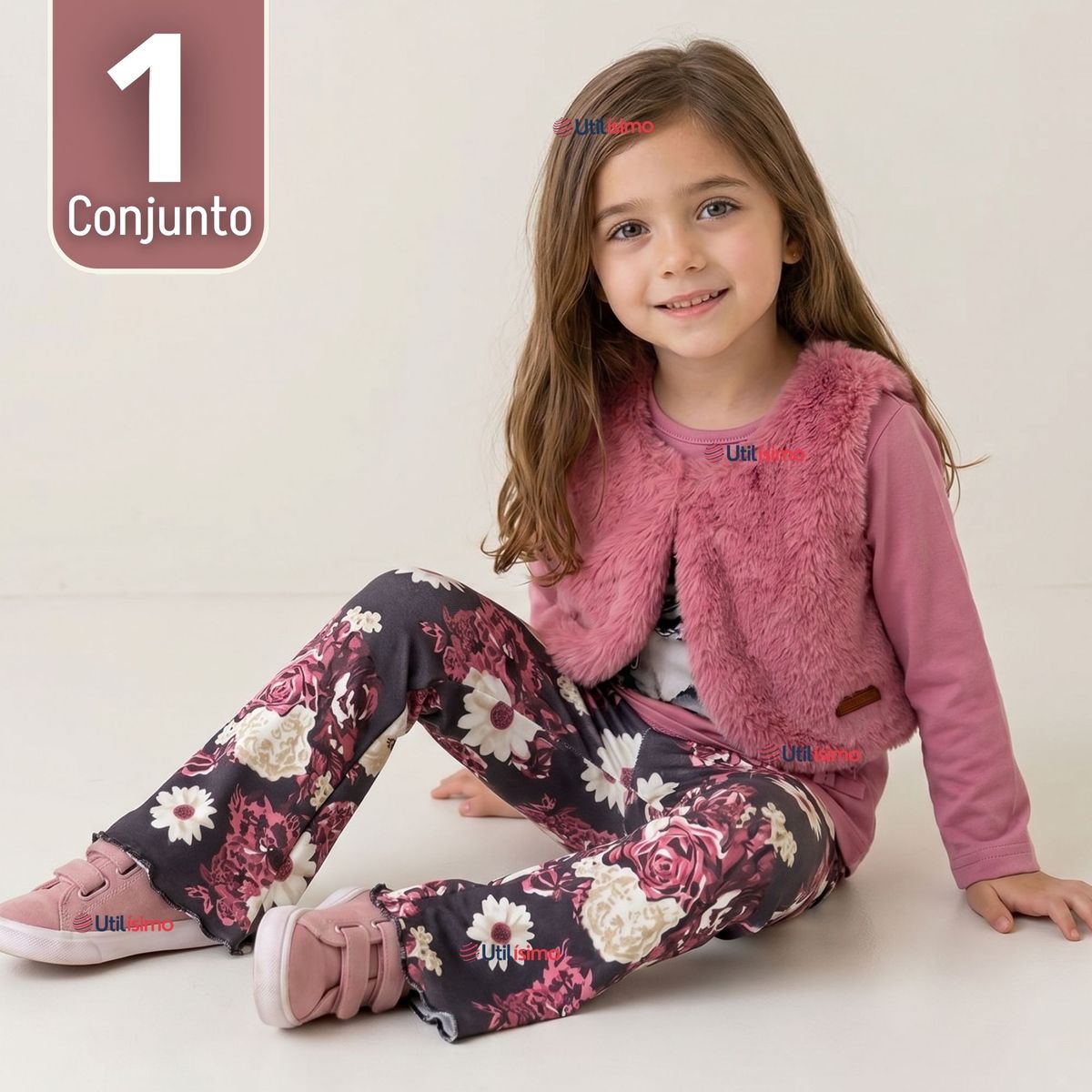 TEDMIMAK - Conjunto Buzo Polera Chaleco 3 Piezas Niña Tedmimak Pretty Friend