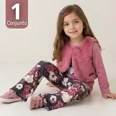 TEDMIMAK - Conjunto Buzo Polera Chaleco 3 Piezas Niña Pretty Friend