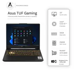 ASUS - Notebook TUF Gaming F15 I5 10th 16GB 256GB GTX1650 Edición Exclusiva Win Office Reacondicionado