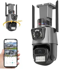 GENERICO - Cámara Dual Wifi Doble Lente Full HD y Alarma Seguimiento
