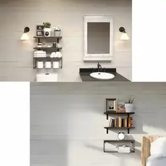 VIDA BUENAS - Organizador De Repisa Ducha Baño Con Paneles De Madera