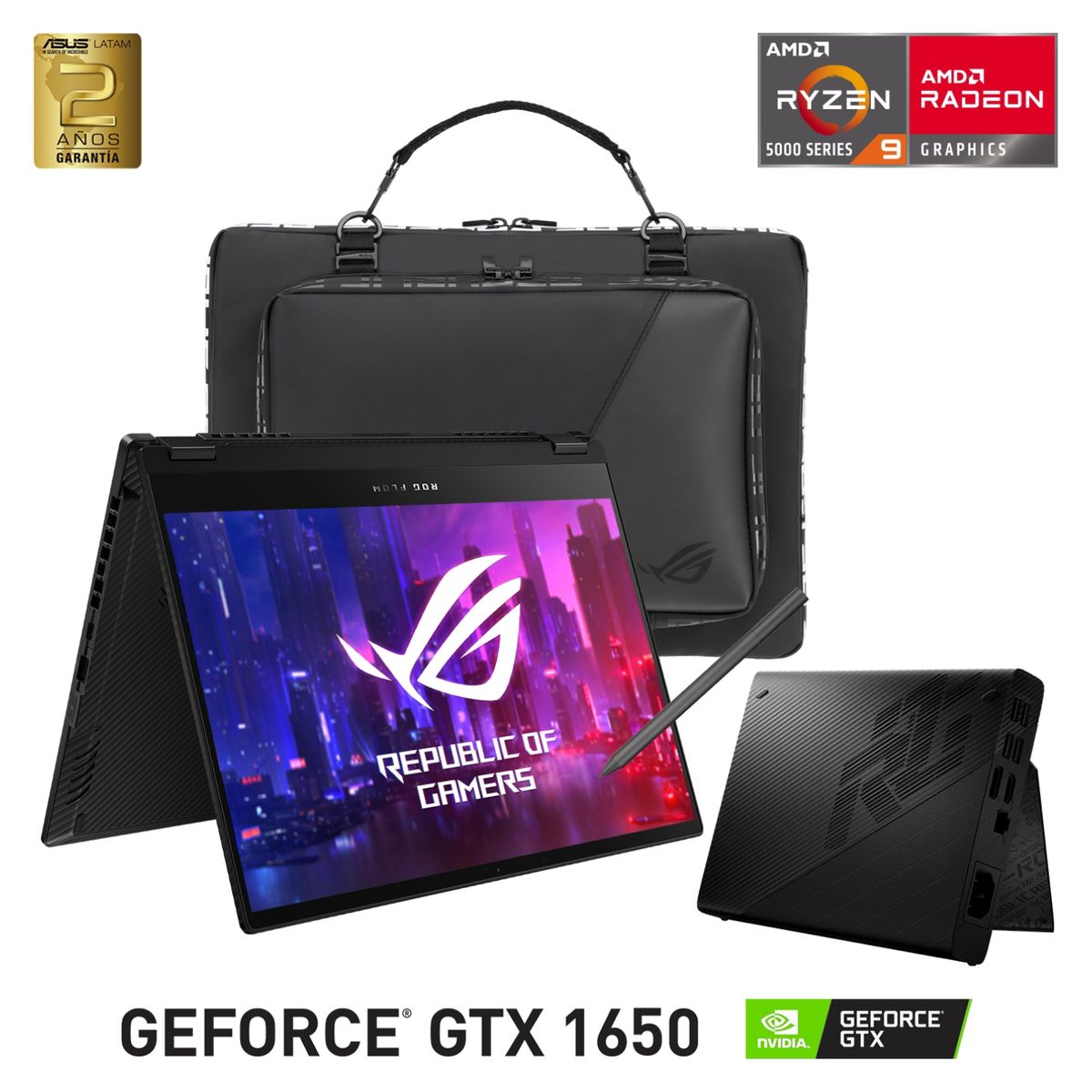 ASUS - Notebook Asus Gamer ROG FLOW X13 AMD Ryzen 9 32GB RAM 1TB SSD NVIDIA GeForce GTX 1650 13.3" 120Hz