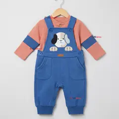 TEDMIMAK - Conjunto 2 Piezas Jardinera Polera Manga Larga 100% Algodón Bebé Niño Jumper