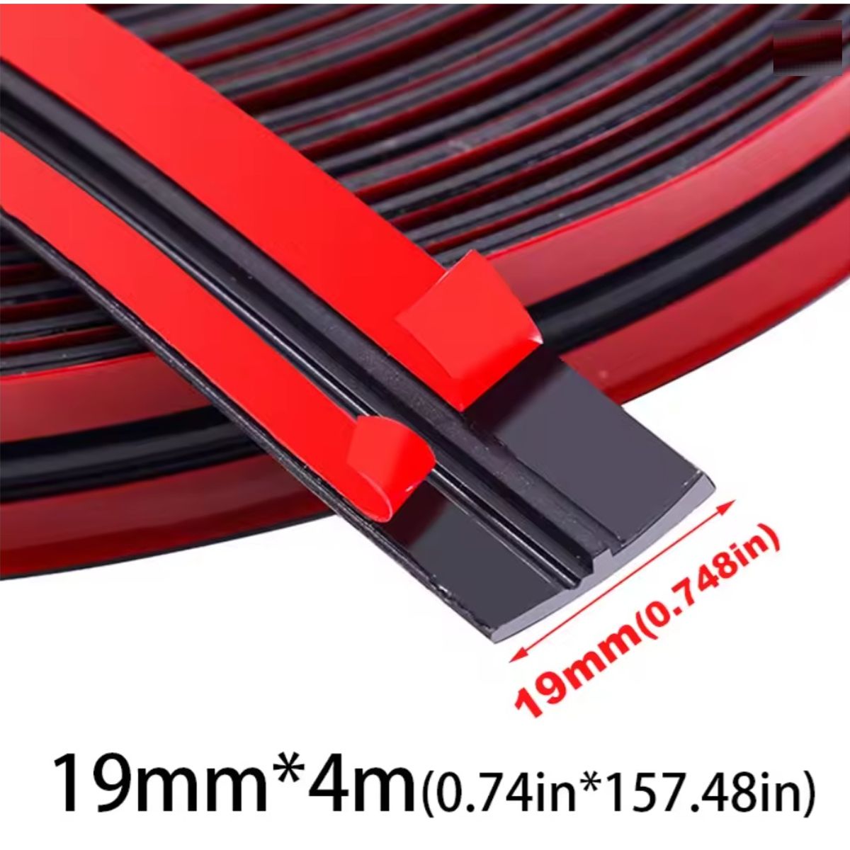 GENERICO - Sello Goma Caucho Parabrisas Trasero Adhesivo 19mm x 4metros