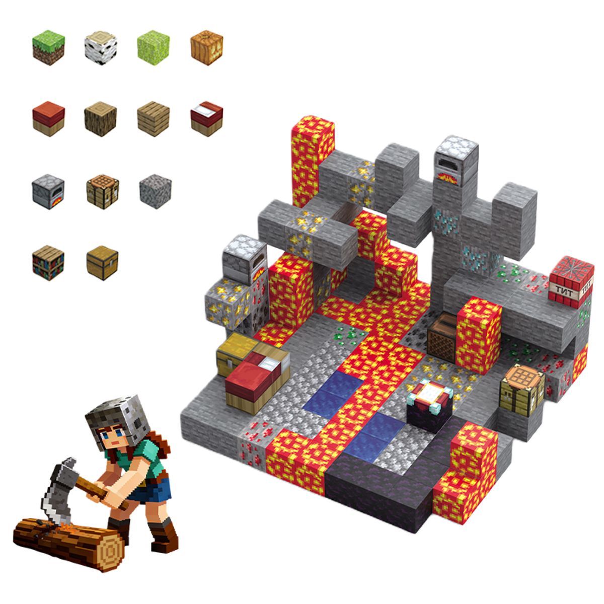 CLEBER - Cubos Magnéticos 3D Construcción Estilo Pixel Aventura Mina 143 Pzs Cleber 1 Un