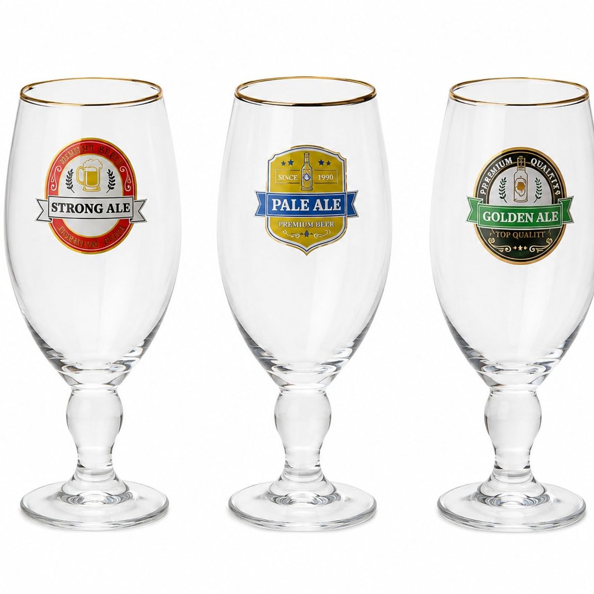 GLASSO - SET 3 COPON CERVECERO DE VIDRIO 500 ML GLASSO