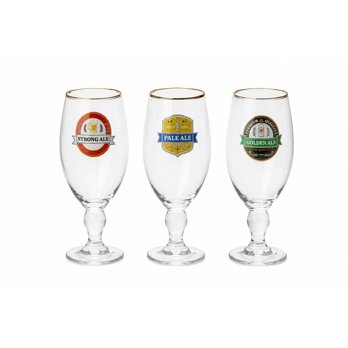 GLASSO - SET 3 COPON CERVECERO DE VIDRIO 500 ML GLASSO