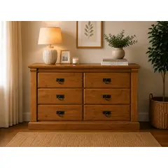 HS HEIM STORE - Comoda 6 Cajones Munich Color Caramela