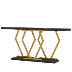 DELUXE - Arrimo Tipo Marmol Negro Con Dorado Premium 180 cm