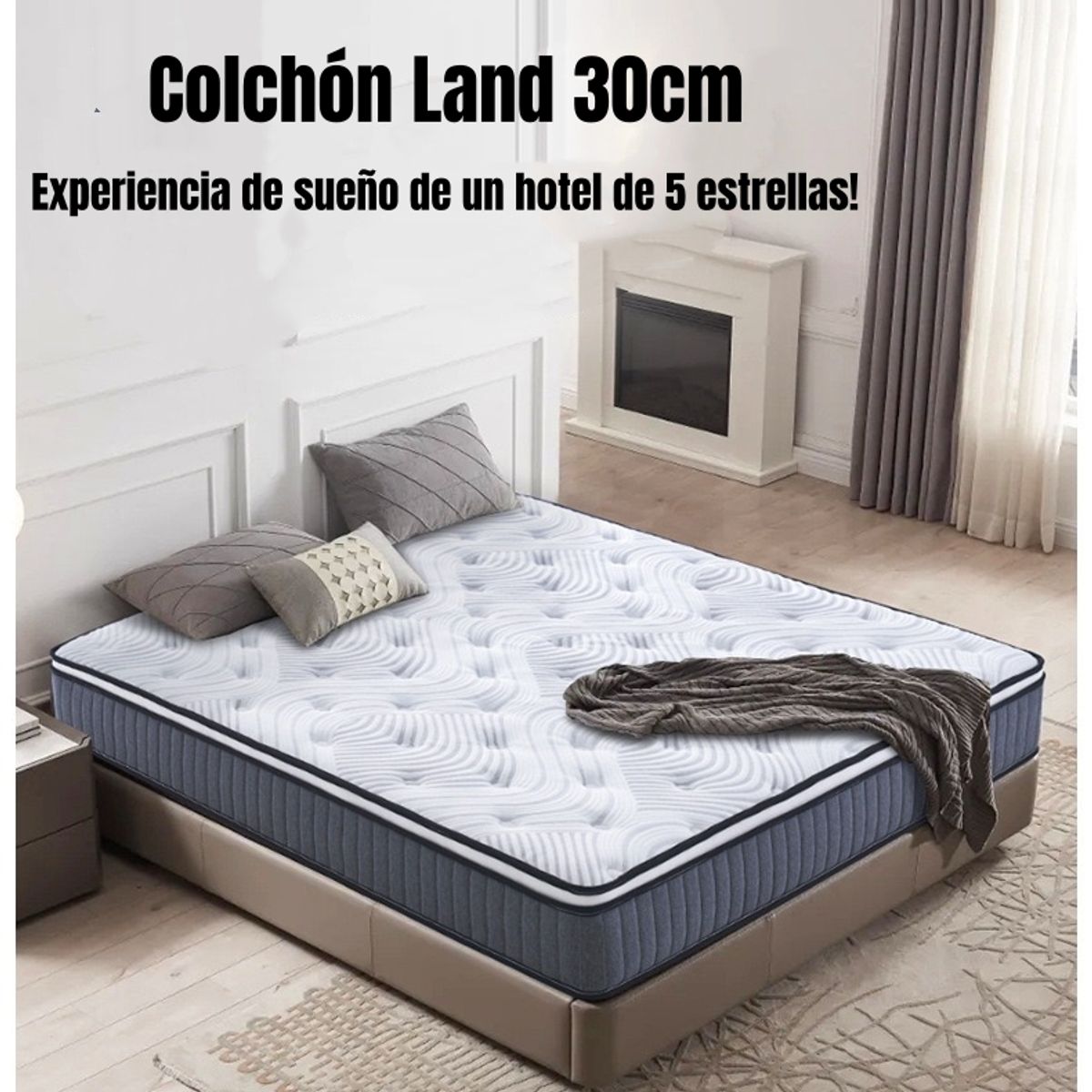 LUBABYCAS - Colchón King Comprimido Land Pocket 180x200x30cm