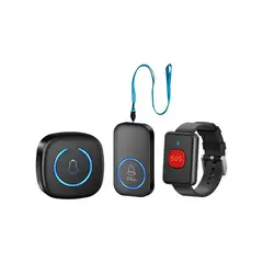 GENERICO - Kit Alarma Tercera Edad + Botones De Pánico Sos Feelsales Negro Labg