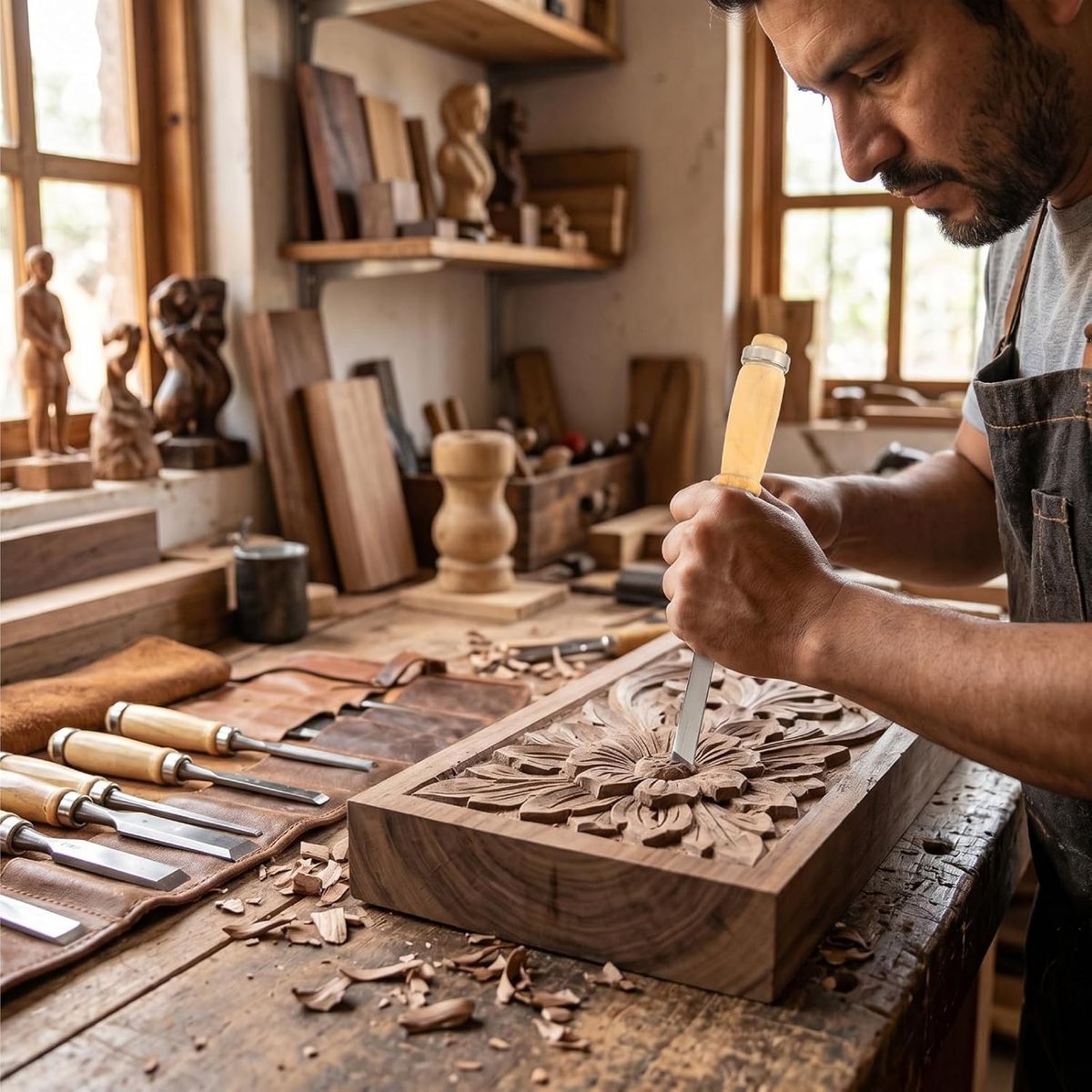GENERICO - Juego 12 Cinceles Para Tallado Madera Gubias Herramientas Para Carpinteros Talladores Artistas