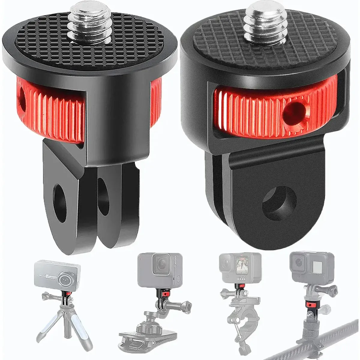 GENERICO - 2X Adaptador Tripode Giratorio 360 14pul Montaje Gopro