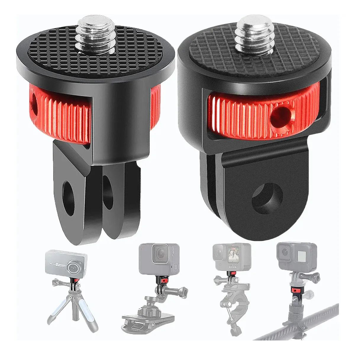 GENERICO - 2X Adaptador Tripode Giratorio 360 14pul Montaje Gopro