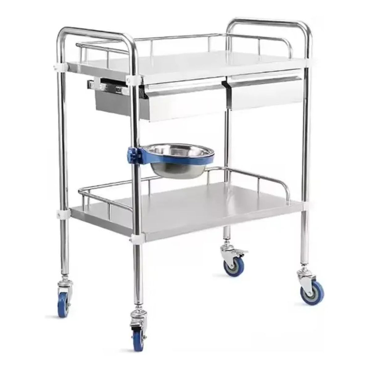 QUICK - Carro Curación Acero Inox Dos Cajones Premium 84x44x66 Cm