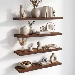 AIZO - Set de 4 Estantes Decorativos de Pared, Estilo Americano