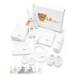 GENERICO - Set Bienvenida Bebé X8 Algodón Regalo Recién Nacido BLANCO