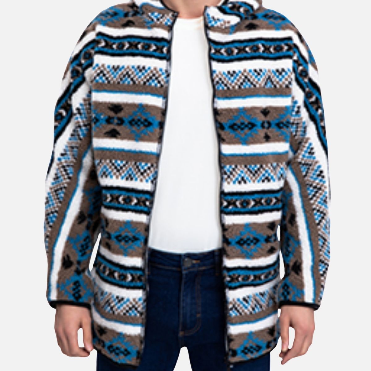LIKE SHOP - Chaqueta Hombre Polerón Reversible Nórdico Forro Piel Cierre 7571