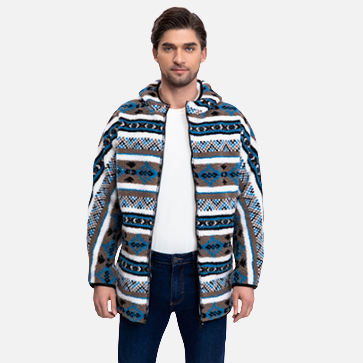 LIKE SHOP - Chaqueta Hombre Polerón Reversible Nórdico Forro Piel Cierre 7571