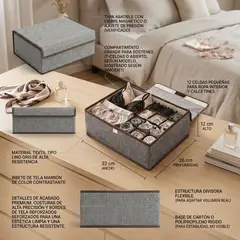 ARMONIA - Organizador Ropa intima, Calcetines Y Accesorios Gris 7EF
