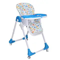 BEBEGLO - Silla de Comer 7 Alturas Plegable Rs-7085 Celeste